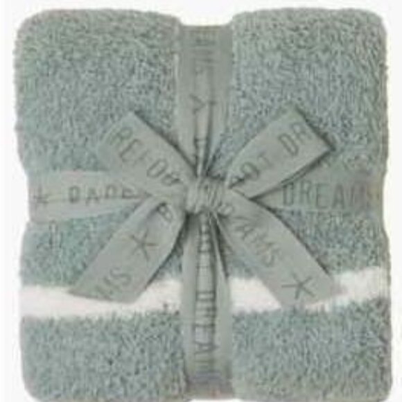 NWT: Barefoot Dreams CozyChic Grid Plaid Stroller Blanket - Picture 1 of 6